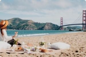 Beach Picnic Near the Golden Gate Bridge