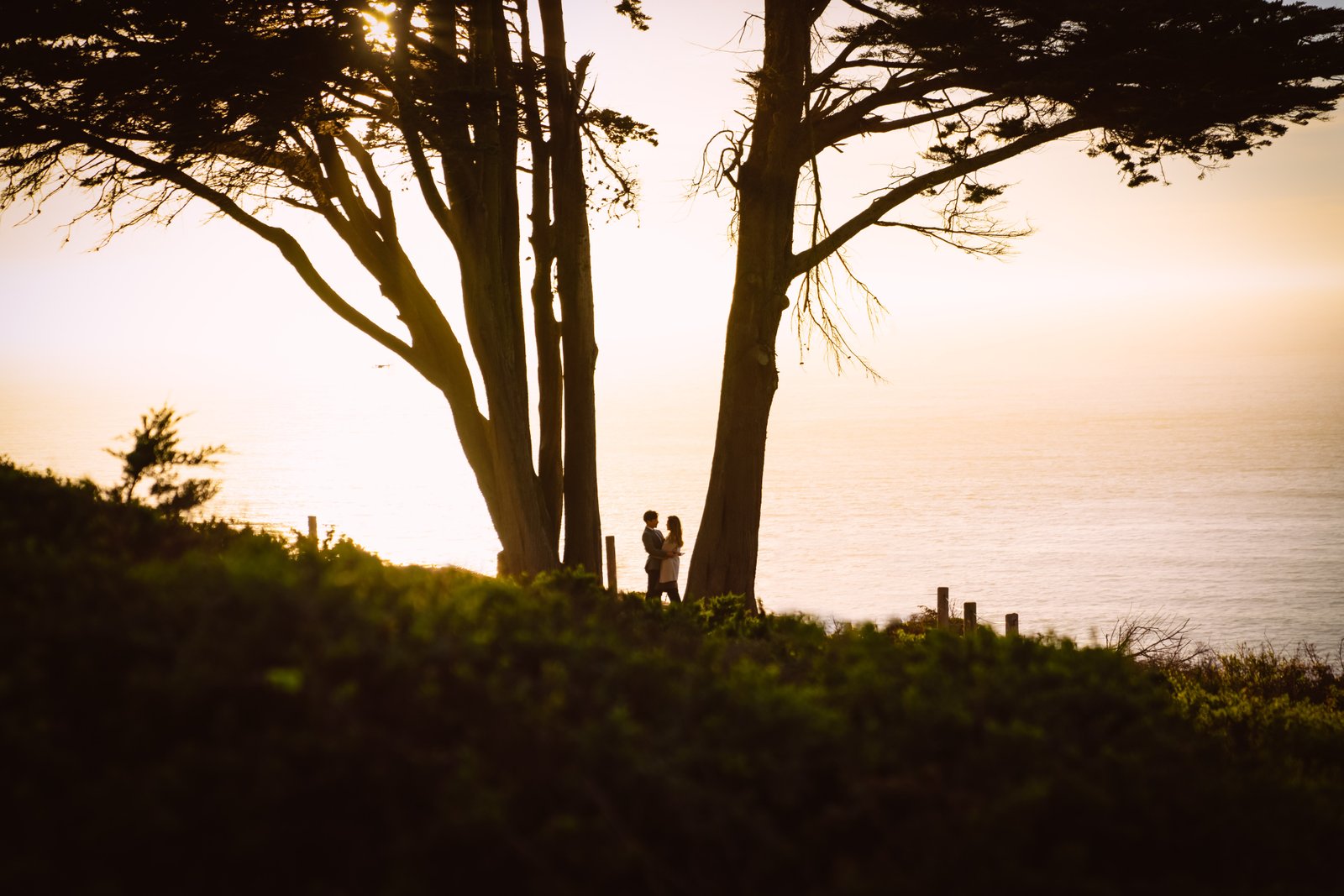 Couple on a date at Lands End, San Francisco