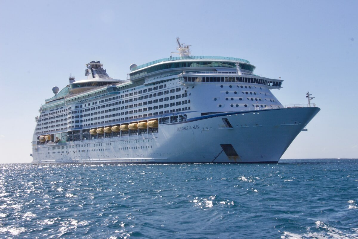 Royal Caribbean Explorer of the Seas Cruise Ship in Clear Blue Waters