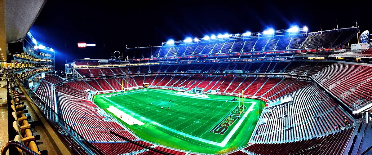 Levi’s Stadium San Francisco – 2026 Event Venue Levi’s Stadium in San Francisco with clear skies and crowd in the stands