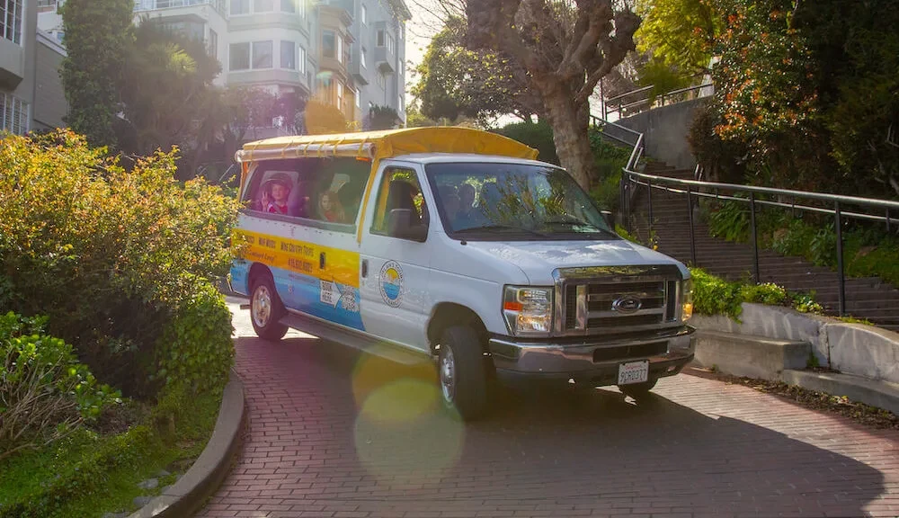 Dylan's Tours van famous Lombard Street SF tour
