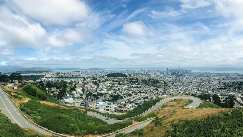 SF neighborhoods panoramic cityscape tour views